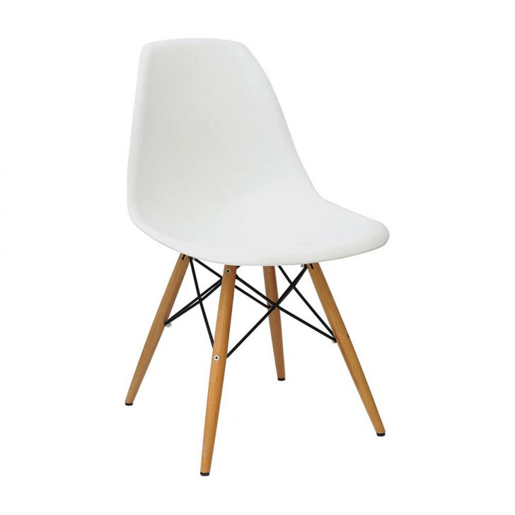 Cadeira Eames Eiffel Com Pés De Madeira Branca Bv Magazine