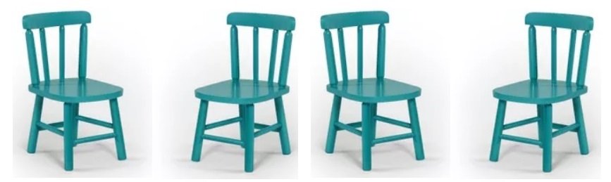 Conjunto De 4 Cadeiras Intantil Azul Disamóveis