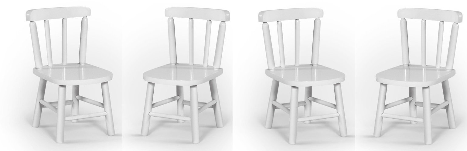 Conjunto De 4 Cadeiras Intantil Branca Disamóveis
