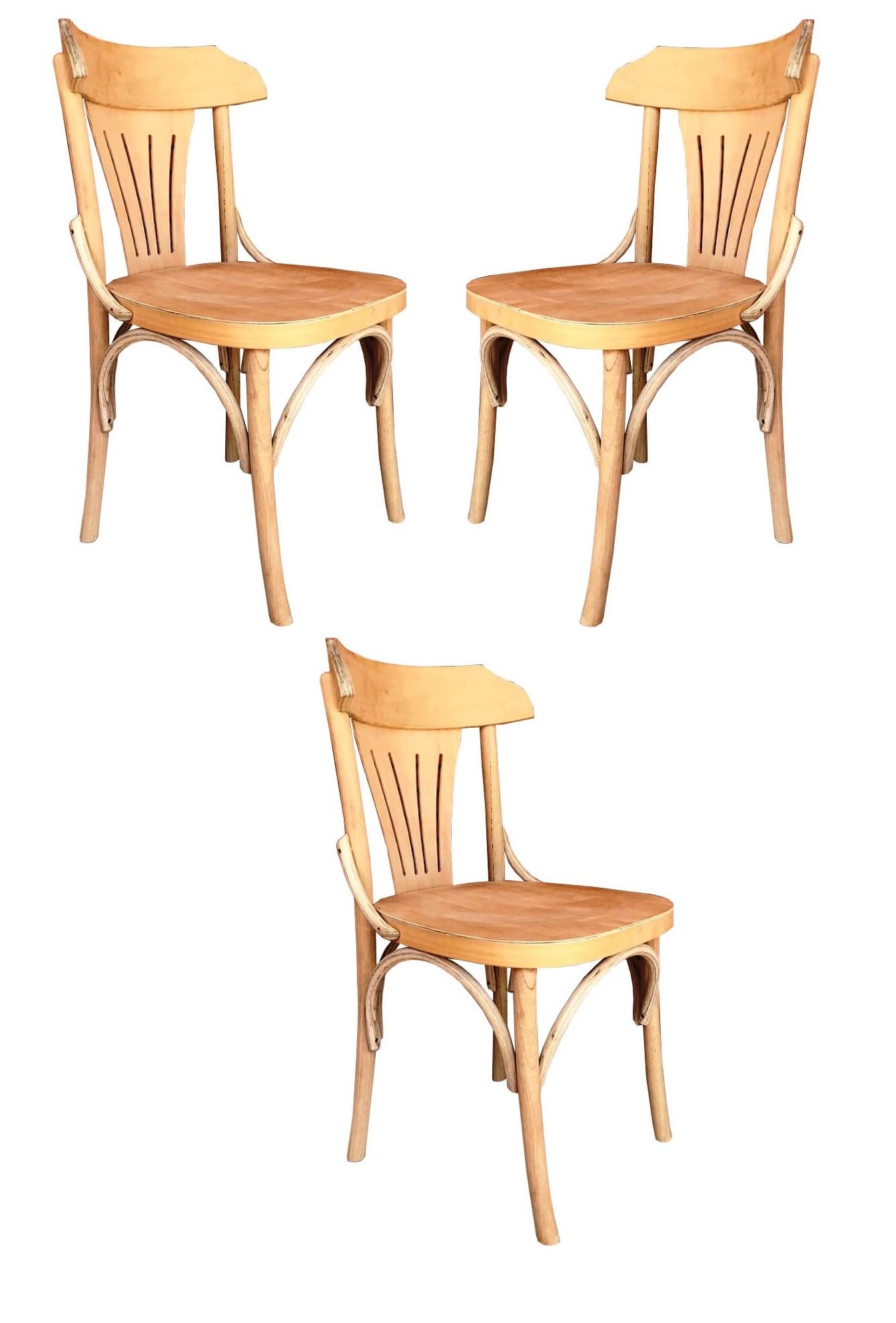 Kit Com 3 Cadeiras Milão Móveis De Madeira Maciça Imperarte