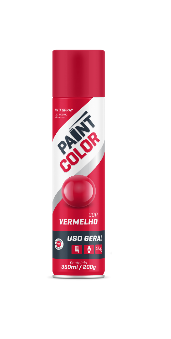 Tinta Spray Vermelha PaintColor 350ml - 1 Unidade