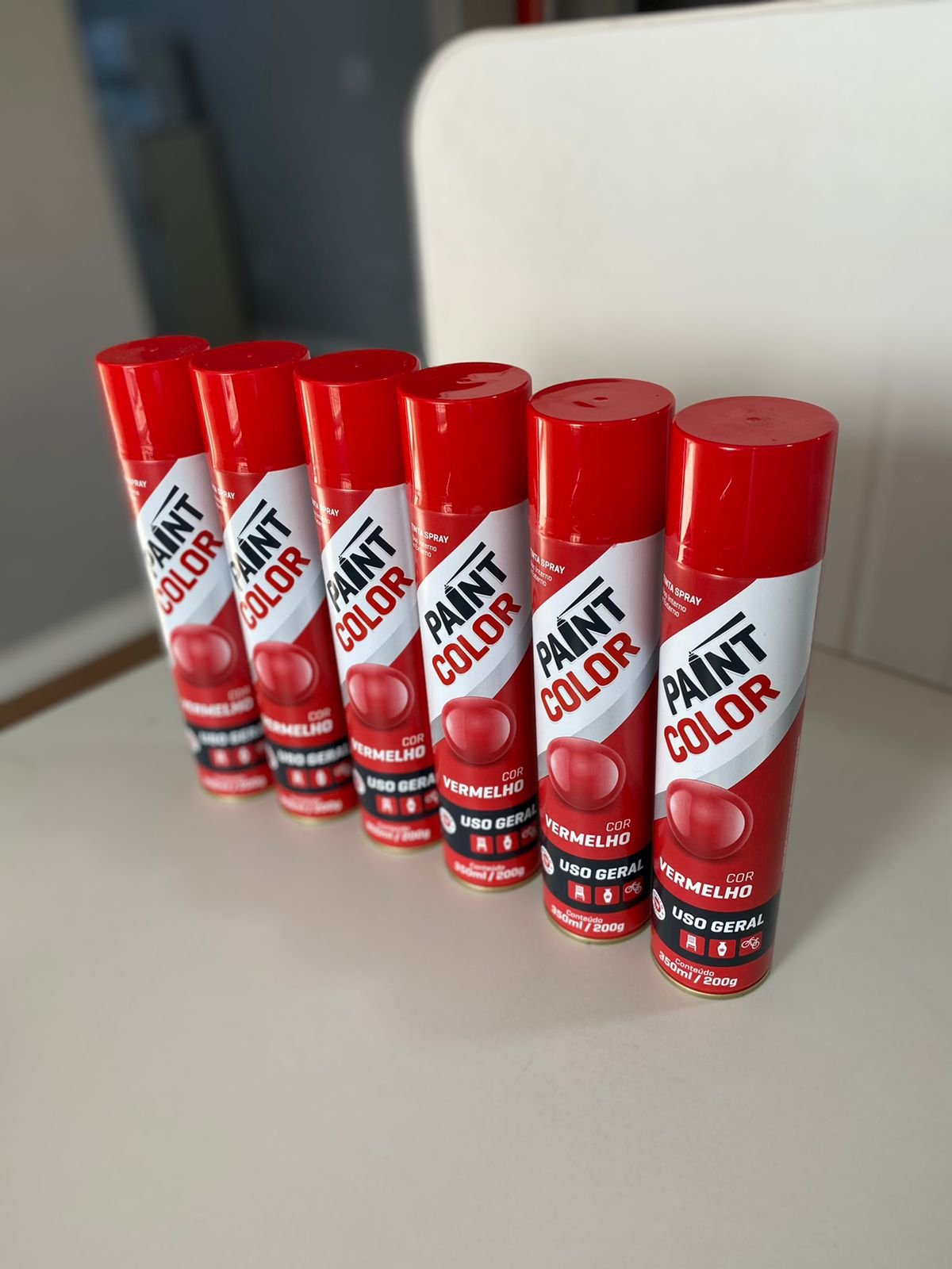 Tinta Spray Vermelha PaintColor 350ml - 6 Unidades