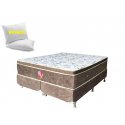 Cama Box + Colchão Queen Size Master+Travesseiros de Brinde 158x198x60