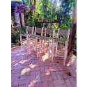Kit Com 4 Banquetas Assento De Palha Sem Pintura De Madeira Maciça Bela Móveis