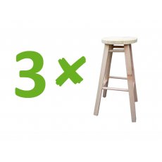 Kit Com 3 Bancos Sem Pintura De Madeira Maciça Bela Móveis