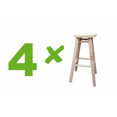 Kit Com 4 Bancos Sem Pintura De Madeira Maciça Bela Móveis