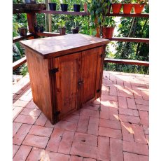 Balcão De 80cm 2 Portas Com Tampo De Madeira Maciça Móveis Rústicos Adelin
