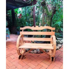 Banco Para Jardim Com Roda De Carroça De Madeira Maciça Móveis Rústicos BV Magazine