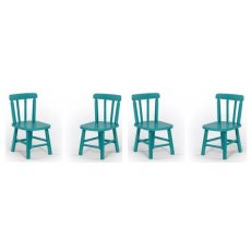 Conjunto De 4 Cadeiras Intantil Azul Disamóveis