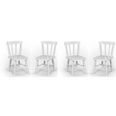 Conjunto De 4 Cadeiras Intantil Branca Disamóveis