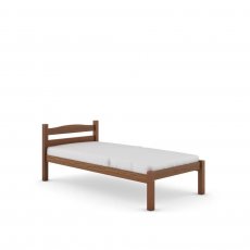 Cama De Solteiro Cor Canela Reta De Madeira Maciça Móveis Tradição