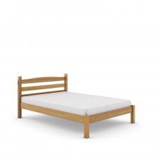 Cama De Casal Cor Mel Reta De Madeira Maciça Móveis Tradição