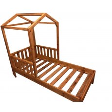 Cama Montessoriana Solteiro Rústica De Madeira Maciça BV Magazine