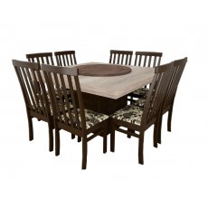 Jogo De Mesa Quadrada Com Giratório E 8 Cadeiras Móveis Tradição