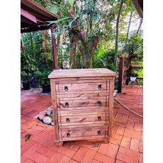 Cômoda 4 Gavetas Madeira Maciça 97X80X45 Móveis Rio Negrinho
