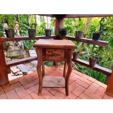 Mesa De Cabeceira Com 1 Gaveta Pé Luis Xv De Madeira Maciça Móveis Rústicos Adelin