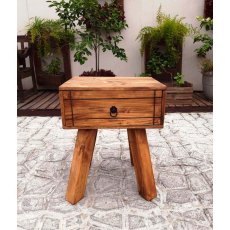 Mesa De Cabeceira Com 1 Gaveta Pé Luis Xv De Madeira Maciça Moveis Arpus