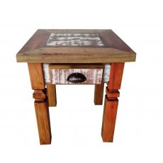 Mesa de cabeceira de madeira de demolição móveis rústicos divecchio 