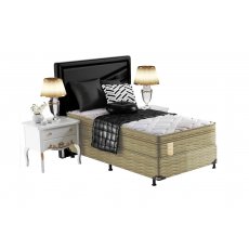 Cama Box + Colchão Solteiro Molas Prolastic Com Pillow Em Malha 88x188x70 Probel