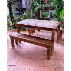 Mesa 2 Bancos Churrasco Madeira Maciça 78x1,40x80 Móveis Rio Negrinho