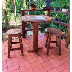 Jogo De Mesa Bistrô Com 2 Banquetas De Madeira Maciça Móveis Rio Negrinho