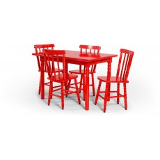 Jogo De Mesa Com 4 Cadeiras Monaco Vermelho Disa Móveis