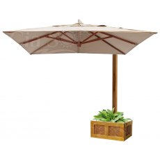 Guarda-Sol Ombrelone Charming 3,5m Quadrado Com Floreira Treliçada Bege Cia Sol Móveis