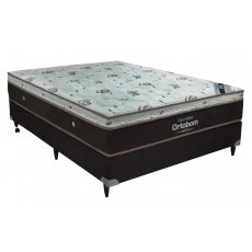 Cama Box + Colchão De Casal Ortobom Sleep King 138x188x53