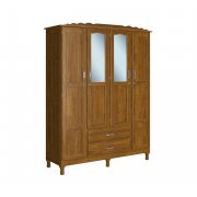 Guarda Roupas Veneza Clássica Reflorestamento Com 4 Portas E 2 Gavetas Cor Imbuia Brilho Mpo Móveis