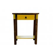 Aparador 1 Gaveta Com Detalhes Em Amarelo De Madeira Maciça Móveis Rio Negrinho