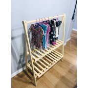 Arara Com 2 Prateleiras De Madeira Maciça Bv Magazine