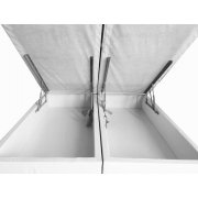 Cama Baú De Queen Size Probox Corino Branco 158x198x44 C/ Duas Tampas