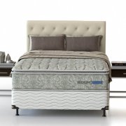 Cama Box + Colchão Casal De Molas Ensacadas Embalado A Vácuo Bloom 138x188x72 Probel