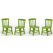 Conjunto De 4 Cadeiras Intantil Verde Disamóveis