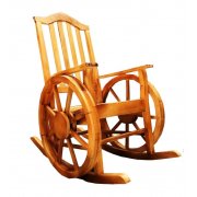 Cadeira De Balanço Com Roda De Carroça De Madeira Maciça Móveis Rústicos BV Magazine