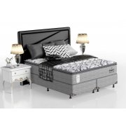 Cama Box + Colchão Queen Size Molas Ensacadas Com Pillow Em Malha 158x198x72 Probel