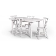 Jogo De Mesa Com 4 Cadeiras França Branco Diso Móveis