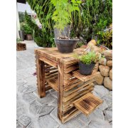 Floreira Com 3 Prateleiras De Madeira Maciça Bv Magazine