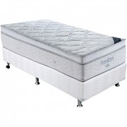 Cama Box + Colchão De Solteiro Ortobom De Molas Freedom 88x188x55