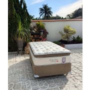 Cama Box + Colchão Solteiro Imperatore Eco Bamboo Herval 96X203X62