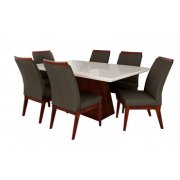 Jogo De Mesa Barcelona Laqueado Com 6 Cadeiras Munique Móveis Tradição