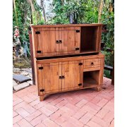 Kit Armário E Balcão Pia 1,20 Fechado Plus De Madeira Maciça Móveis Rio Negrinho