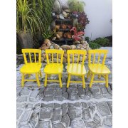 Conjunto De 4 Cadeiras Infantil Amarelo DisaMóveis