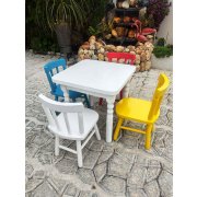 Jogo De Mesa Infantil Com 4 Cadeiras Coloridas Disa Móveis