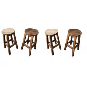 Kit Com 4 Banquetas Alta De Madeira Maciça Móveis Rio Negrinho