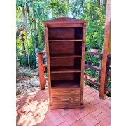 Livreiro Com Prateleiras E 2 Gavetas De Madeira Maciça Móveis Rústicos Adelin