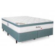 Cama Box + Colchão King Size Meditare Mola Ensacada 193x203x57 Herval