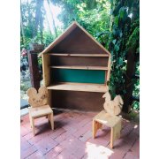 Mesa Com Lousa Infantil De Madeira Maciça Móveis Rústicos BV Magazine