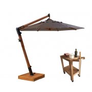 Combo Verão Guarda-Sol Fixo 2,10 Solemar + Carrinho Gourmert Móveis Rio Negrinho