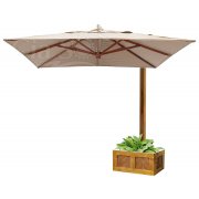 Guarda-Sol Ombrelone Charming 3,0m Quadrado Com Floreira Treliçada Bege Cia Sol Móveis 